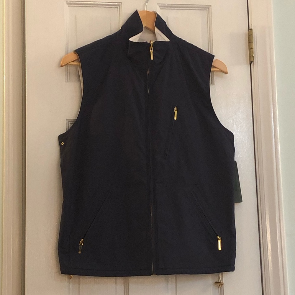 Lauren Ralph Lauren Blue/White Reversible Vest